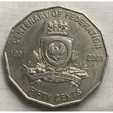AUSTRALIA 2001 . FIFTY 50 CENTS COIN . CENTENARY OF FEDERATION . SOUTH AUSTRALIA